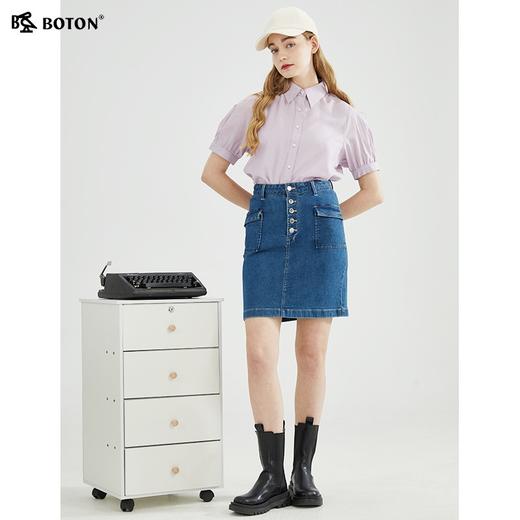 【可拆卸领】波顿春夏女士灯笼袖短袖衬衫高端时尚宽松LS979223 商品图4