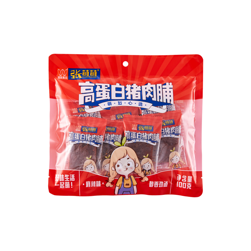 【休闲食品】100g高蛋白猪肉脯麻辣味