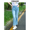 VIMAGE纬漫纪时尚高腰百搭显瘦经典蓝色微喇牛仔裤夏季新款VB2405306 商品缩略图2