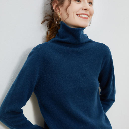 堆领螺纹纯羊毛打底衫 | 100%羊毛 无缝一线成衣 面料柔软不扎配色温柔百搭 轻盈透气舒适保暖细腻亲肤 商品图1