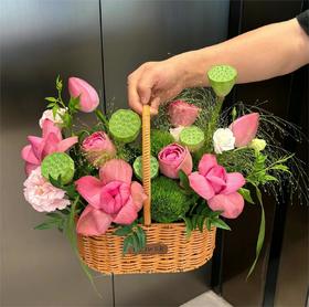 荷花手提花篮
