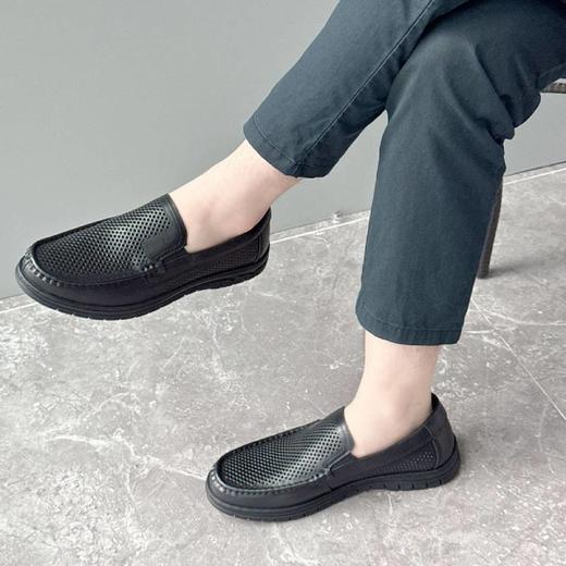 SaCha 男士冲孔洞洞皮鞋 鞋面牛皮 内里猪皮 质感皮面/柔韧软底/舒适行走 3-3.5cm跟高上脚轻松 橡胶大底防滑耐磨 商品图13