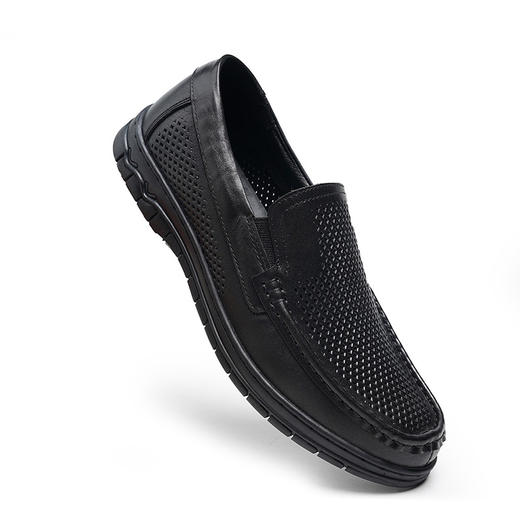 SaCha 男士冲孔洞洞皮鞋 鞋面牛皮 内里猪皮 质感皮面/柔韧软底/舒适行走 3-3.5cm跟高上脚轻松 橡胶大底防滑耐磨 商品图3