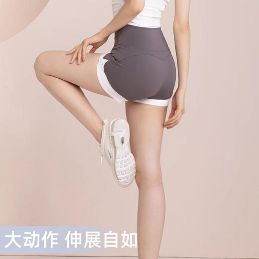 【限时秒】YOGACODE【火树银花系列】2024 紧身高腰裸感瑜伽短裤女美臀运动短裤三分裤 DSS556 商品图2