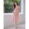 【五折购】熙世界薄荷曼波粉色天丝连衣裙宽松遮肉圆领初恋裙子2025夏新款 商品缩略图1