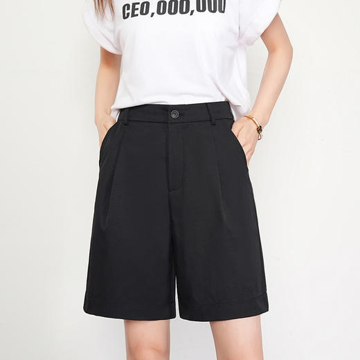 西装短裤女士中裤，休闲五分裤阔腿裤宽松小个子MFE8999 商品图1