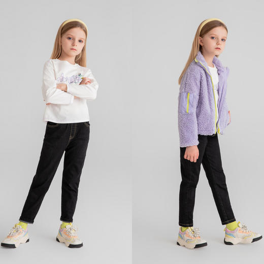 女童全腰牛仔单裤秋季新款安奈儿童装EG436551 商品图3