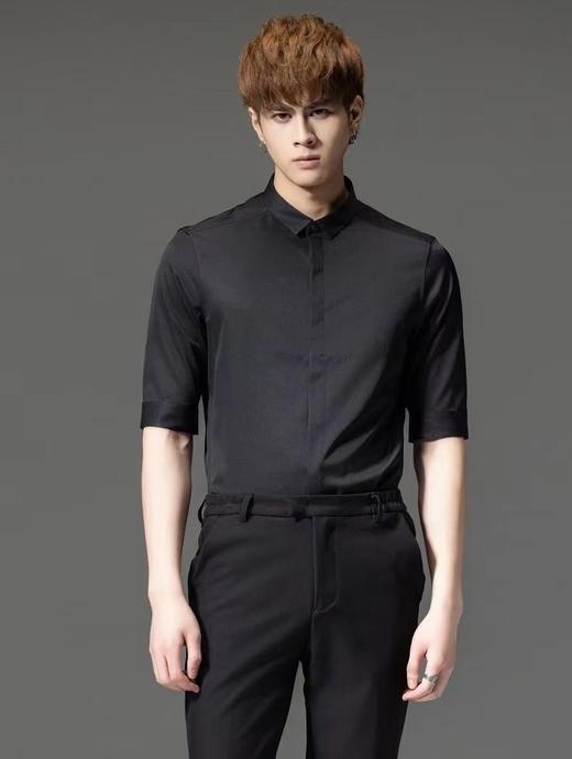 PINLI品立夏季新款男修身半袖五分袖短袖衬衫上衣B222113029 商品图0