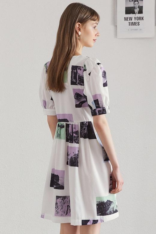 Y.SING衣香丽影 泡泡袖印花连衣裙 12470 商品图3