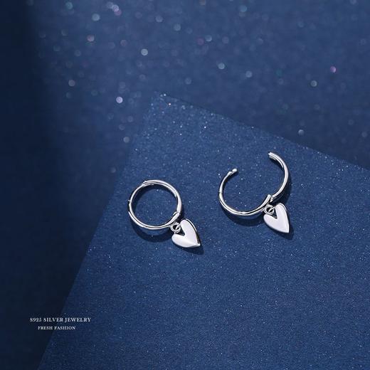 【简爱】S925银爱心耳饰【YXS-E2328】 商品图2