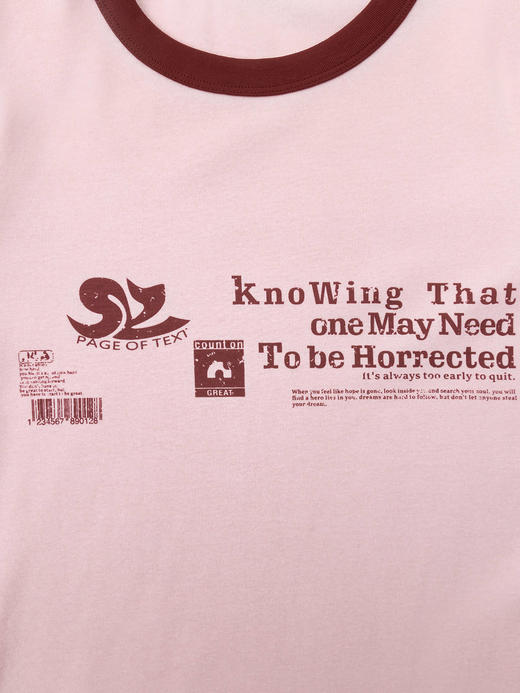 COCO ZONE "可悠T"夏季印花字母撞色短袖T恤简约百搭修身显瘦上衣CC1B0965 商品图5