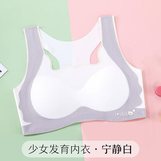 【有氧身呼吸！无钢圈柔软发育内衣】初中高中少女文胸发育期学生运动防震背心女生工字型美背矫正内衣 商品图4
