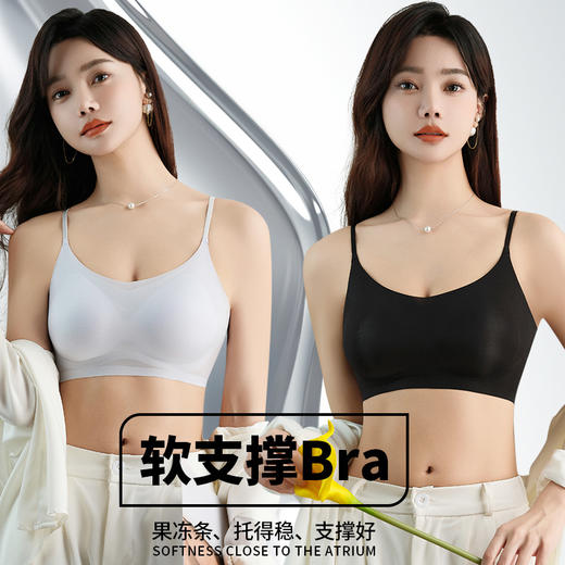 【49.9抢2件❗️超薄凉感冰丝内衣】清透空气杯，轻盈不压胸，多孔透气连体胸垫，夏季新款美背一片式无钢圈舒适果冻软支撑美背文胸 商品图3