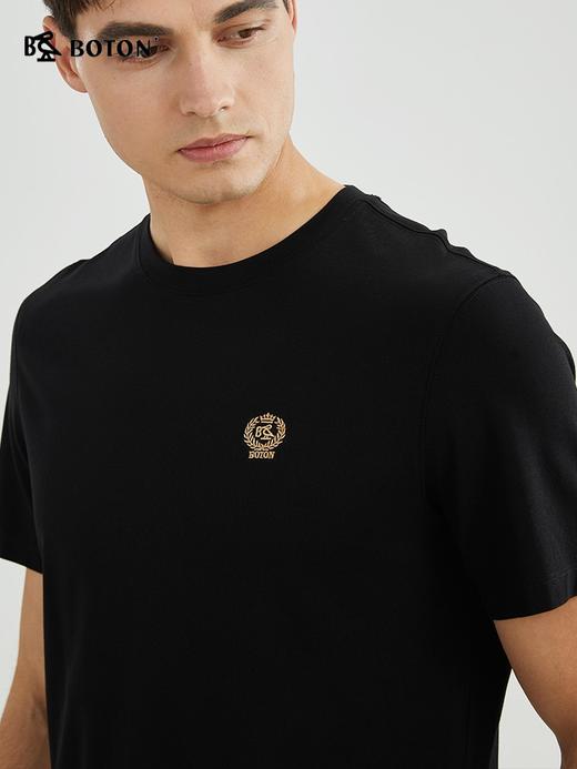 [爽滑透气]波顿春夏男士圆领纯色棉短袖莫代尔T恤高端MT965223 商品图4