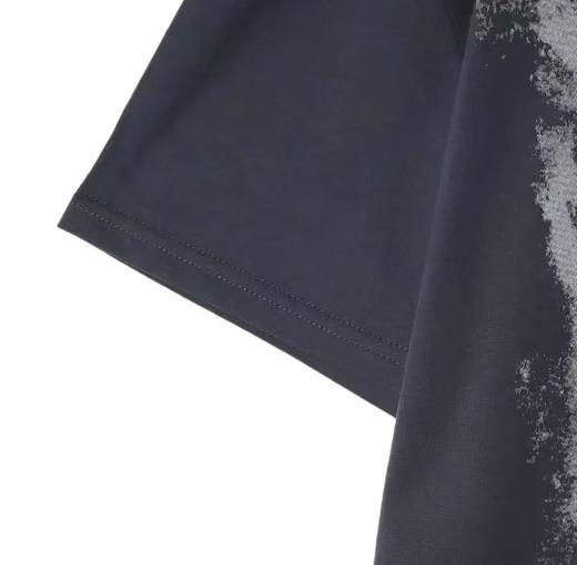 夏季新款个性圆领短袖泛白印花设计日常休闲宽松百搭上衣 商品图5