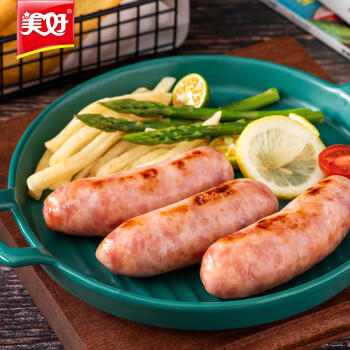 美好农家烤肠原味 700g/10根 早餐热狗香肠猪肉肠 烧烤空气炸锅食材 商品图0