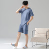  猫人男士短袖格纹蓝色家居服睡衣单套装KYM-5342 商品缩略图3