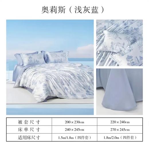 【60s兰精天丝™纤维套件】百丽丝家纺奥莉斯四件套顺滑透气印花薄款 商品图5