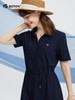 波顿女士春夏季天丝连衣裙高端时尚系带美式休闲翻领裙子LD255224 商品缩略图3
