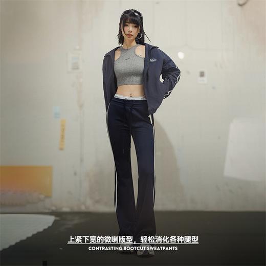 马登美式撞色抽绳微喇卫裤辣妹显瘦休闲裤设计感运动瑜伽裤夏季女 商品图3