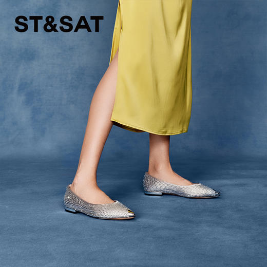 星期六金属尖头气质闪钻单鞋SSC111101Y 商品图2