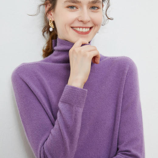 堆领螺纹纯羊毛打底衫 | 100%羊毛 无缝一线成衣 面料柔软不扎配色温柔百搭 轻盈透气舒适保暖细腻亲肤 商品图2