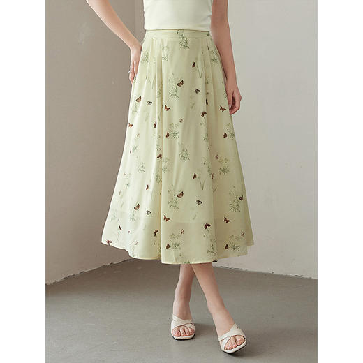 【专属特价】熙世界新中式蝴蝶印花半身裙夏季新款气质雪纺a字裙改良马面裙 商品图1