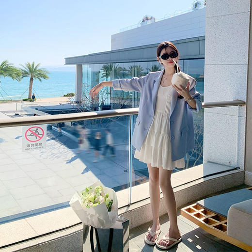 <曾小咸推荐> 气质蓝色西装外套女新款小个子宽松百搭外穿上衣  商品图3