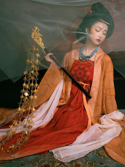 （微瑕）【重回汉唐瑶台月】原创唐制直领对襟广袖衫改良齐胸裙汉服女装 商品图1