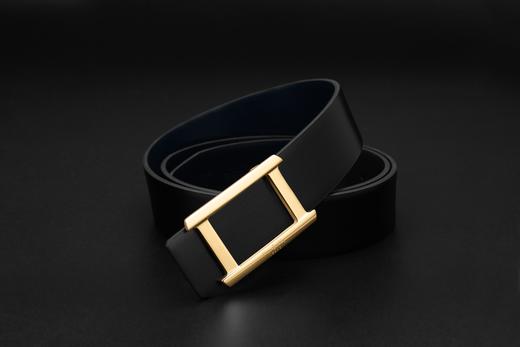 皮尔卡丹皮带男真皮都市休闲不锈钢板扣高级轻奢裤腰带商务三色牛皮裤带 商品图7