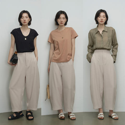 UMILAB【暮色】梨形B入 极简ROW风中高腰遮胯显瘦镰刀裤P1169W 商品图4