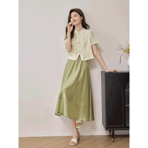 【专属特价】熙世界新中式国风套装一整套衬衫半身裙子两件套2025夏新款 商品图4