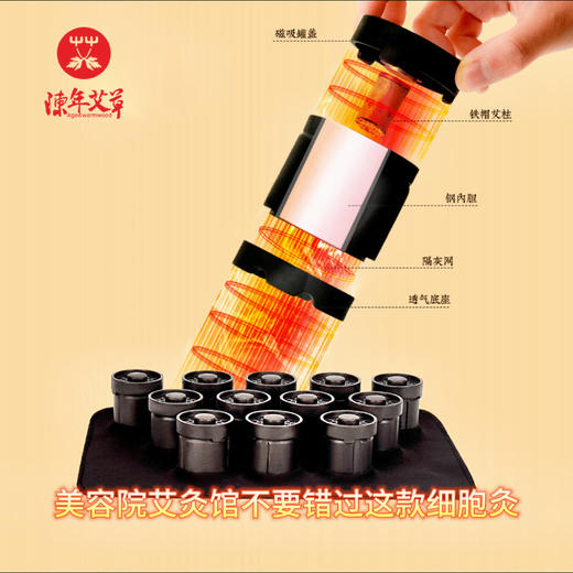 【细胞能量灸】细胞灸全套艾灸罐磁吸艾柱能量灸美容院艾灸馆家用 商品图0