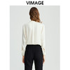 VIMAGE纬漫纪通勤OL气质V领直筒显瘦白色衬衫雪纺上衣秋新款VC2413402 商品缩略图5
