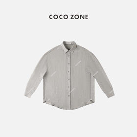 COCO ZONE 夏季通勤风百搭长袖圆摆设计衬衫 23C18648
