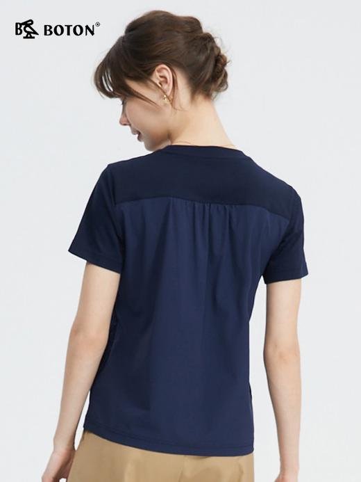波顿春夏季冰丝抗皱女士圆领t恤高端美式休闲短袖上衣LT318224 商品图3