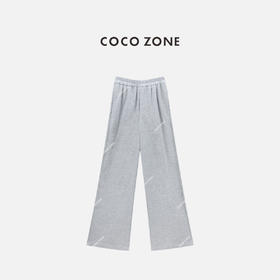 COCO ZONE 100棉简约休闲裤百搭松紧腰直筒裤CC1B1355