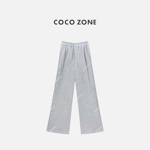 COCO ZONE 100棉简约休闲裤百搭松紧腰直筒裤CC1B1355 商品图0