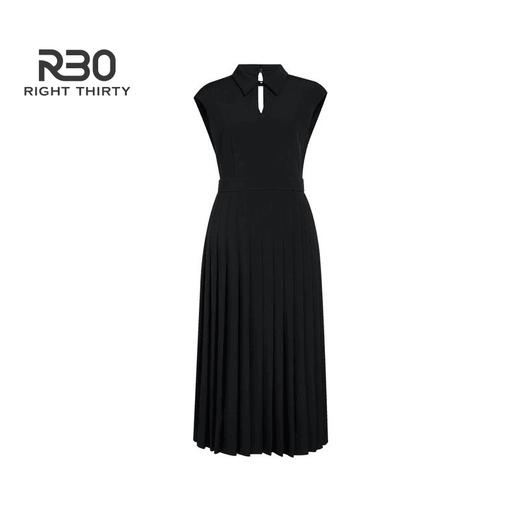 【破价】R30 春夏款时尚轻职风百褶长裙 气质无袖裙子纯色显身连衣裙小黑裙 N24LB04521 商品图1