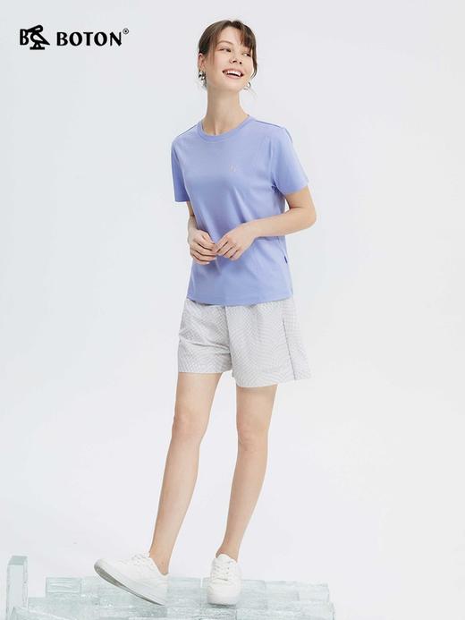 女士夏季短袖t恤丝滑抗皱透气舒适高端美式休闲高端上衣LT317224 商品图4