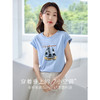 【专属特价】熙世界海军风帆船印花T恤2025夏季新款宽松显瘦圆领设计感上衣 商品缩略图2