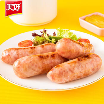 美好农家烤肠原味 700g/10根 早餐热狗香肠猪肉肠 烧烤空气炸锅食材 商品图4