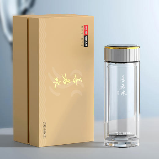 思宝旗舰店善若水1/2/3号双层高硼硅玻璃杯着晶工艺车载便携水杯 商品图4