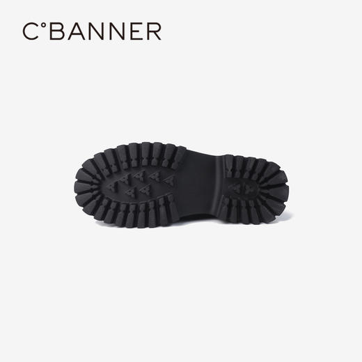 千百度复古新中式厚底乐福鞋女款秋季深口黑色小皮鞋增高A24453907 商品图3