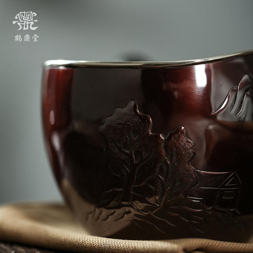 鹤鼎堂于飞系列归沐公杯錾刻深山幽谷（铜包银）（缺货） 商品图3