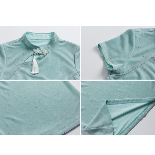 司歌国风弹力上衣立领修身套头优雅T891044X 商品图1