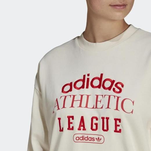 （YY）adidas/阿迪达斯  阿迪达斯三叶草宽松女卫衣2024夏季新款运动圆领休闲套头衫 HL0048 商品图3