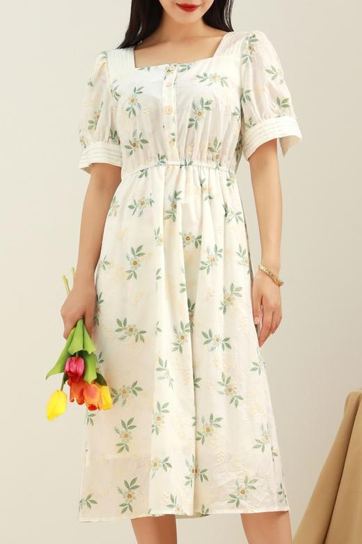 L.Fleuri 方领淡雅花朵连衣裙 12800 商品图3