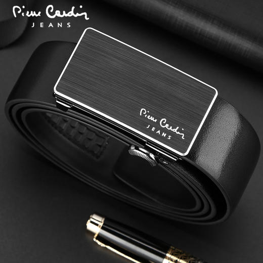 皮尔卡丹正品皮带男头层牛皮都市时尚腰带合金自动扣裤腰带商务牛皮裤带 商品图1