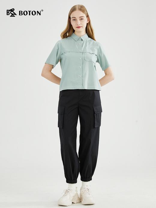 【抑菌抗皱】波顿春夏女士不对称户外运动休闲高端短袖衬衫LS978223 商品图1